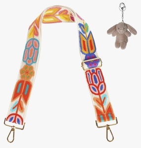 lot 14174 image: Knit Purse Strap and Rabbit bag charms keychain,purse straps replacement,bag strap,crossbody strap for women and men