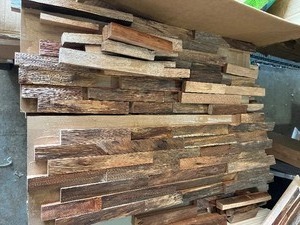 lot 48 image: Unique Wood Paneling Wall Decor Pieces - Needs Reglueing - 8 Pieces 3D Wall Art