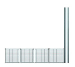 lot 7 image: Regency 24 x 24 NSF Green Epoxy 4-Shelf Kit with 72 Posts - Unassembled