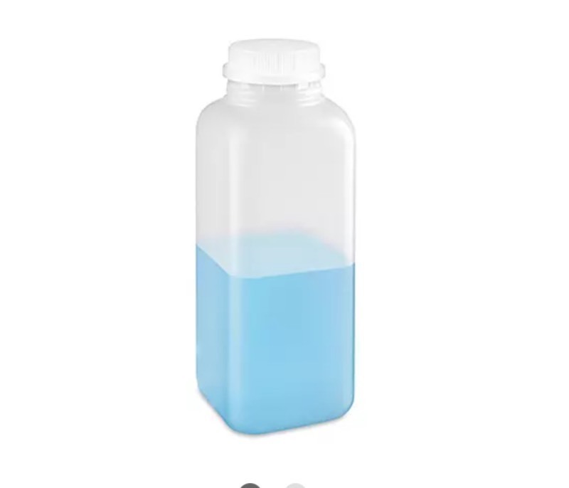 lot 171 image: 60pack Natural Square Plastic Juice Bottles Bulk Pack - 16 oz - Lids included - Reuseable