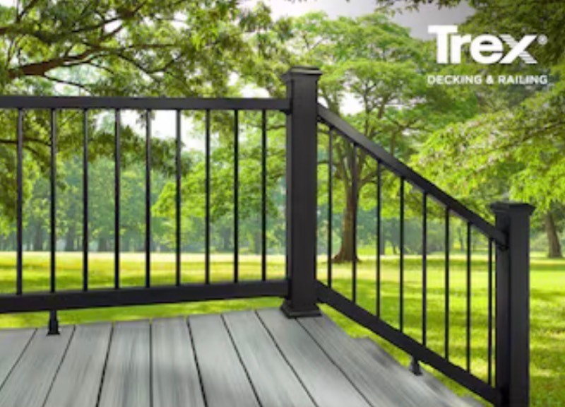 lot 75 image: PhTrex Enhance 6-ft x 36-in Charcoal Black Composite Deck Stair Rail Kit Hardware Included