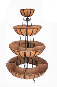 lot 10 image: 5 Metal Planter 3 Tier Design 360 Degree