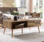 41.3 in. Rustic Oak Rectangle Wood Coffee Table *Retails $180*