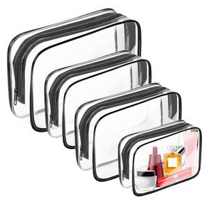 lot 28243 image: Clear Makeup Bag,Portable Travel Toiletry Bags with Zipper, TSA Approved Clear Organizer Bags, PVC Cosmetic Pouch for Airport Airline Compliant - Retail $23