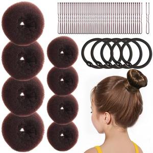 lot 28252 image: Hair Bun Maker for Kids, 4PCS Donut Bun Maker Small with 4PCS Extra Small Hair Buns Kit. Ballet Hair Bun Maker for Kids, Hair Bun Set with Elastic Hair Ties, Hair Pins.(Brown) - Retail $7