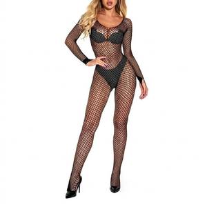lot 28267 image: Women Body Stockings Sexy, Fishnet Bodysuit Rave Outfits,womens exotic apparel,Black Light Party Teddy Lingerie (deep black) - Retail $10