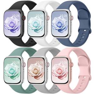 lot 28279 image: 6 Pack Sport Bands Compatible with Apple Watch Bands 38mm 40mm 41mm 42mm 44mm 45mm 46mm 49mm for Women Men, Soft Wristband Silicone Sport Strap for iWatch Bands Series 11 10 9 8 7 6 5 4 3 2 1 Ultra SE - Retail $10