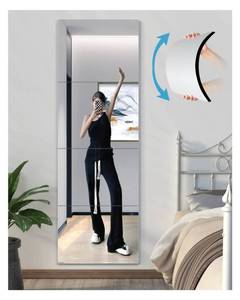 lot 28305 image: Shatterproof Wall Mirror Full Length for Bedroom, Acrylic Gym Mirrors For Home, Extra Thick 0.12 inch, 12 x 12 inch x 4 Pcs, Workout Mirrors Safe for Kids, Over The Door, Long Wall Mounted - Retail $16