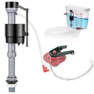 lot 28315 image: Universal Toilet Flusher Replacement Kit, Toilet Fill Valve and 2-Inch Flapper Replacement Kit, Toilet Repair Kit Inside Tank, Adjustable, Quiet and Easy to Install (1-Pack) - Retail $16