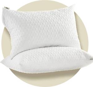 lot 28342 image: 2-in-1 Pillow Protector & Pillowcase Pillow Covers, Standard Size (2 Pack) - Retail $22