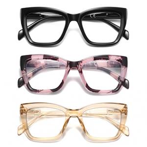 lot 28354 image: Oversized Reading Glasses For Women Men Cat Eye Style Blue Light Blocking Computer Readers Designer Ladies Large Frame Fashion Spring Hinge Cute Eyeglasses LK6085 1.50 Degree - Retail $20