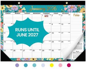 lot 28401 image: Desk Calendar 2026-2027, 21-Month Calendar Runs Until June 2027, Large 17 x 12 Monthly Desktop & Wall Calendar for Home & Office - Floral - Retail $7
