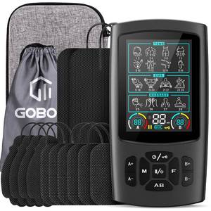 Unit Muscle Stimulator, Rechargeable Dual Channel TENS EMS Machine, 28 Modes,40 Intensity Levels, 3.8-in Color Display, 12 Electrode Pads & EVA Case, Back Neck Shoulder Leg Pain Relief - Retail: $46