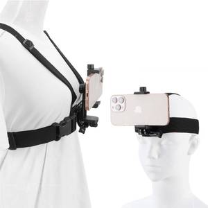 lot 28459 image: Mobile Phone Chest Strap Harness Mount Head Strap Holder Kit for POVVLOG,Cell Phone Clip Compatible with iPhone,Samsung,GoPro Hero 9, 8,7, 6, 5, 4, 3,2, 1,AKASO,DJI Osmo,and Action Cameras - Retail $10