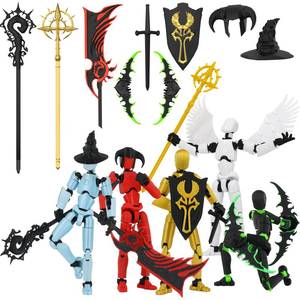 lot 28469 image: Titan 13 Action Figure Assembly Completed, 5-PACK 3D Printed T Dummy 13 - Retail $28