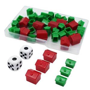 lot 28472 image: 43 Pieces Game Replacement Pieces Games Hotels Houses and Dice, Game Set of Plastic - Retail $8