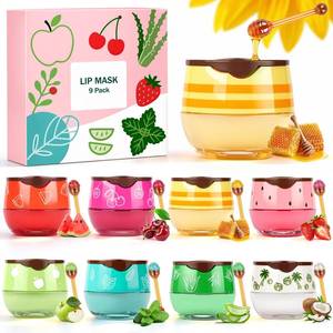 lot 28478 image: Lip Mask Set, 9 Pack Lip Balm Bulk for Women, Lip Sleeping Mask Over Night Lip Care, Hydrating Lip Balm for Dry Cracked Lips, Bachelorette Party Favors, Mothers Day Gifts for Mom Christmas Stuffers - Retail $16