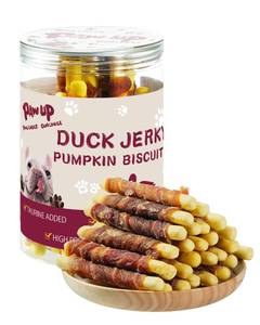 lot 28489 image: Dog Treats Duck Wrapped Pumpkin Biscuits - Retail $16