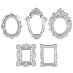 lot 28491 image: 5Pcs Mini Picture Frame, Small Picture Frames for Crafts, Silver Resin Mini Photo Frame for Wall Hanging, Display, Phone, Jewelry, DIY - Retail $39