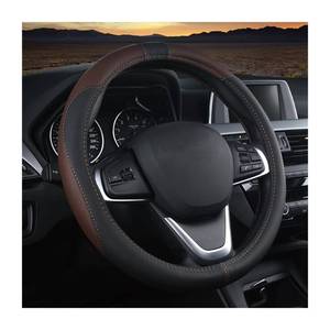 lot 28496 image: Car Steering Wheel Cover, Soft Leather Steering Wheel Protector, Universal Non-Slip Steering Wheel Covers, Comfortable Grip Sweat-Absorbent, Automotive Interior Accessories - Retail $9