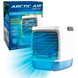 lot 28505 image: Arctic Air Turbo Chill Evaporative Cooler with HydroChill Technology, 4-Speed Portable Air Cooler Fan, Up To 8 Hr Per Fill, 7-Color LED, Simple & Whisper Quiet Operation, for Home or Office Use - Retail $39