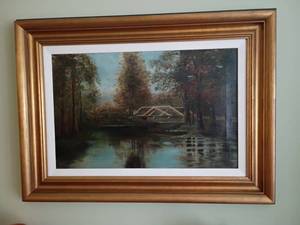 lot 909 image: Framed Oil Painting.   25 x 33