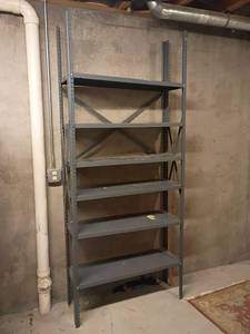 lot 925 image: Metal Shelves.   Located in basement.   85 x 36 x 12