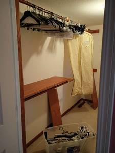 lot 949 image: Plastic and Wire Hangers plus Garment Bag.   Will need an extra box for the ones still hanging