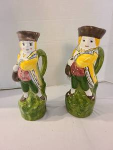 lot 1007 image: Pair of Ceramic Figural Jugs Made in Portugal
