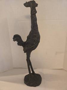 lot 1015 image: Iron rooster figurine, 20.5in tall