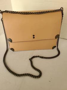 lot 1024 image: Coach Crossbody Shoulder Bag Chain Strap Tan Leather