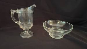 lot 1117 image: EAPG creamer and sugar bowl
