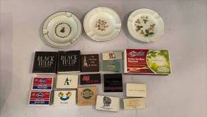 lot 1135 image: Wedgwood and Limoges Ashtrays and Matchbooks