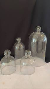 lot 1142 image: Glass Dome Covers tallest is 16 in