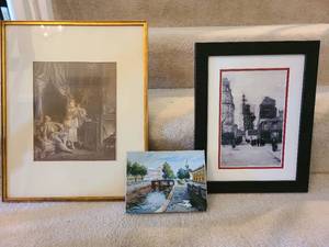 lot 1148 image: Wall decor,  largest is 18x15