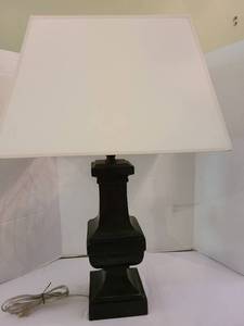lot 1159 image: Cast iron table lamp, 27in tall