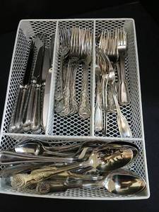 lot 1214 image: Flatware Set with Decorative Handles, Forks, Spoons, Knives,