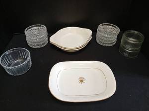 lot 1222 image: Lot of  Glassware coasters  and Ceramic Dishes Mixed
