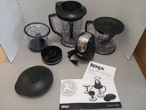 lot 1231 image: Ninja Master Prep Professional QB1004 Food Processor with Multiple Bowls and Attachments