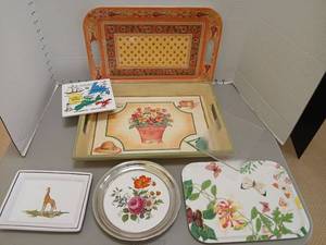 lot 1301 image: Decorative Serving Trays Lot