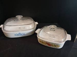 lot 1320 image: Corning Ware Casserole Dishes with Glass Lids