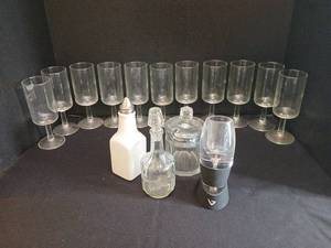lot 1345 image: Glassware Lot  Wine Glasses with aerator