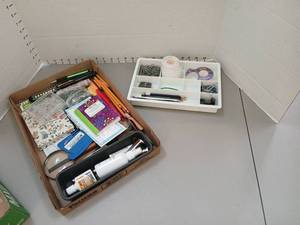 lot 1366 image: Lot of Office Supplies Including Notebooks, Organizer, Pencils, and Accessories