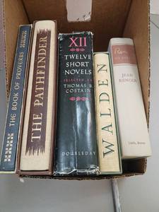 lot 1371 image: Lot of 5 Books Proverbs, Pathfinder, XII Twelve Short Novels, Walden, Jean Renoir