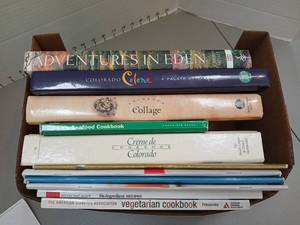 lot 1375 image: Lot of 8 Cookbooks Including Colorado Colore, Collage, Creme de Cookbook Colorado