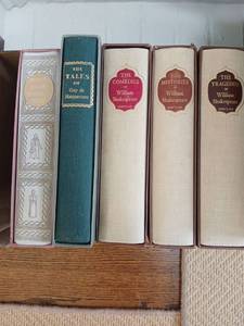 lot 1377 image: 5 Classic Literature Books Dickens Shakespeare Maupassant Heritage Collection