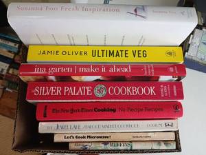 lot 1389 image: Lot of 8 Cookbooks Susanna Foo, Jamie Oliver, Ina Garten, Silver Palate, New York Times