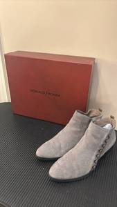 lot 1413 image: Donald Pliner Suede Ankle Boots with Metal Studs 8.5
