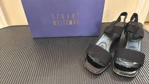 lot 1428 image: Stuart Weitzman Entrance Black Basic Stretch Sandal Size 8.0 M
