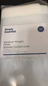 lot 1446 image: Simply Essential Medium Weight PEVA Shower Curtain Liner 54x78 Stall